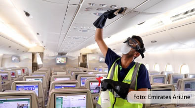 Limpieza de aviones frente al Coronavirus