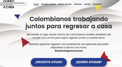 Portal Web quiero regresar a casa - Colombianos varados en el exterior