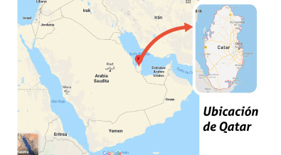 ubicación de Qatar